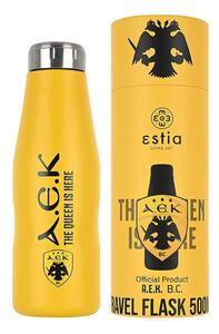 Ισοθερμικό Μπουκάλι Travel Flask AEK BC 00-13240 500ml Yellow-Black Estia