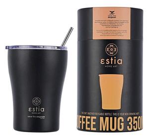 Ποτήρι-Θερμός Με Καλαμάκι Save The Aegean 01-12083 350ml Black Estia