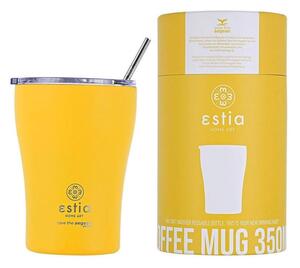 Ποτήρι-Θερμός Με Καλαμάκι Save The Aegean 01-12458 350ml Pineapple Yellow Estia