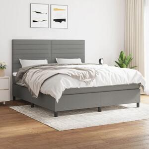 VidaXL Κρεβάτι Boxspring με Στρώμα Σκούρο Γκρι 180x200 εκ Υφασμάτιν