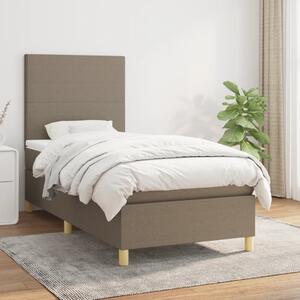 VidaXL Κρεβάτι Boxspring με Στρώμα Taupe 100 x 200 εκ. Υφασμάτινο