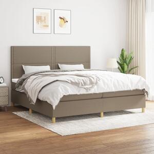 VidaXL Κρεβάτι Boxspring με Στρώμα Taupe 200x200 εκ. Υφασμάτινο