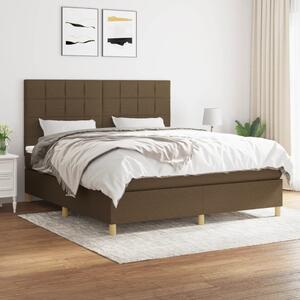 VidaXL Κρεβάτι Boxspring με Στρώμα Σκούρο Καφέ 180x200 εκ Υφασμάτινο