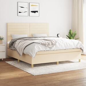 VidaXL Κρεβάτι Boxspring με Στρώμα Κρεμ 180x200 εκ. Υφασμάτινο