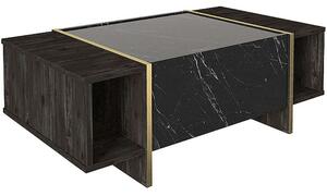 Τραπέζι Σαλονιού Veyron 0212849 104x60x37,3cm Marble Effect Black-Gold