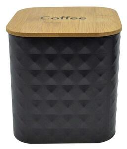 Βάζο Καφέ Με Bamboo Καπάκι Coffee 824649 11,5x11,5x13cm Black-Natural Ankor