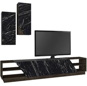 Σύνθεση Τηλεόρασης River 0228135 240x36,6x47cm Marble Effect Black