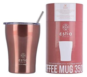 Ποτήρι-Θερμός Με Καλαμάκι Save The Aegean 01-12489 350ml Rose Gold Estia