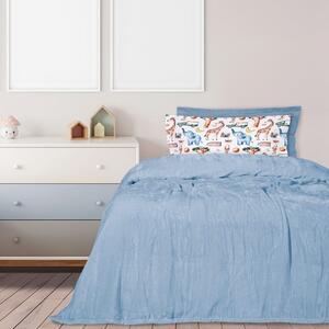 Κουβέρτα 1344 Velour Light Blue Das Home