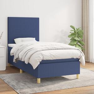 VidaXL Κρεβάτι Boxspring με Στρώμα Μπλε 80x200 εκ. Υφασμάτινο