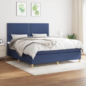 VidaXL Κρεβάτι Boxspring με Στρώμα Μπλε 180x200 εκ. Υφασμάτινο