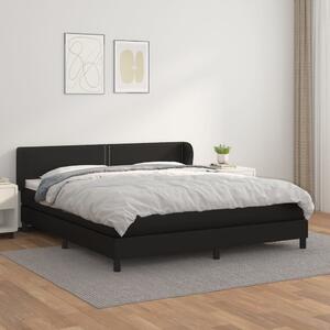 VidaXL Κρεβάτι Boxspring με Στρώμα Μαύρο 180x200εκ.από Συνθετικό Δέρμα