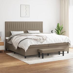 VidaXL Κρεβάτι Boxspring με Στρώμα Taupe 200x200 εκ. Υφασμάτινο