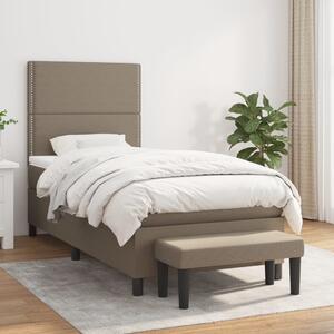 VidaXL Κρεβάτι Boxspring με Στρώμα Taupe 100 x 200 εκ. Υφασμάτινο