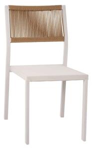 Καρέκλα HM5921.02 46x55,5x83cm Με Rattan & Textline White-Beige