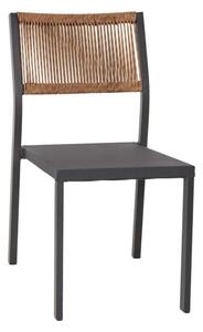 Καρέκλα HM5921.01 46x55,5x83cm Με Rattan & Textline Anthracite-Beige