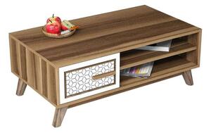 Τραπέζι Σαλονιού HM9497.03 105x60x38,2cm Walnut-White