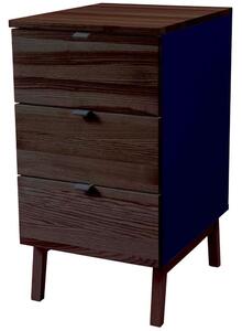 Συρταριέρα Γραφείου Luka 3 LUKAWTDWAL15 41x50x75cm Walnut-Navy Blue