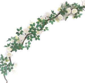 Τεχνητή Γιρλάντα Τριαντάφυλλο Garden 0881-7 240cm White Supergreens