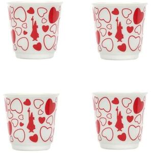 Κούπες Espresso Heart 90ml (Σετ 4 Τμχ) 209.Y0TZ20215 90ml White-Red Bialetti