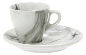 Φλυτζάνι Καφέ Με Πιατάκι Onyx 47.900.17 White-Grey Cryspo Trio