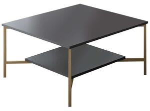 Τραπέζι Σαλονιού Line 618BLY1151 80x80x40cm Anthracite-Gold