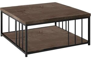 Τραπέζι Σαλονιού Zenn 618BLY1138 90x90x40cm Walnut-Black