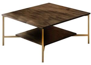 Τραπέζι Σαλονιού Line 618BLY1153 80x80x40cm Walnut-Gold