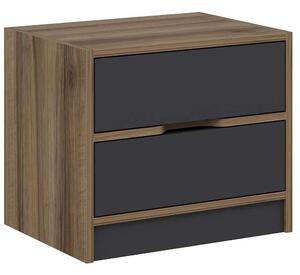 Κομοδίνο Elina 506MNR1502 54x40x47cm Anthracite-Walnut