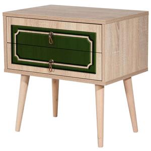 Κομοδίνο Two 869VEL3518 60x40x61cm Oak-Green