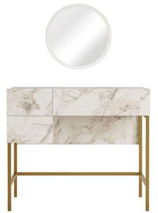 Τουαλέτα Με Καθρέπτη 956LCS3202 88x43,6x76,7/40x45cm Marble Effect White-Gold