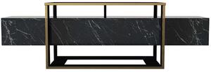 Έπιπλο Τηλεόρασης Bianco 804TRH3054 160x46,1x49,8cm Marble Effect Black-Gold