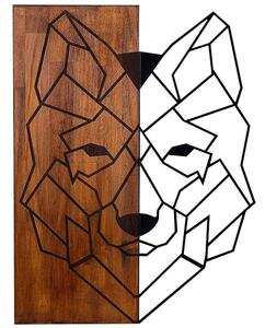 Διακοσμητικό Τοίχου Wolf 899SKL1206 45,5x58cm Black-Walnut Wallity