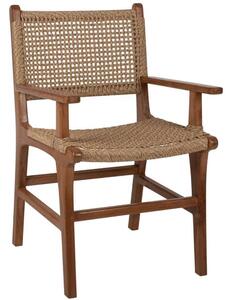 Πολυθρόνα HM9385.01 54x58x88cm Από Μασίφ Ξύλο Τeak Rattan Natural-Beige