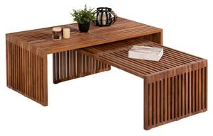 Τραπέζια Σαλονιού (Σετ 2Τμχ) Nya HM9548 116x60x46,5cm Από Teak Ξύλο Natural