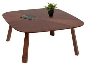 Τραπέζι Σαλονιού Riner HM9738 100x100x45cm Με Καπλαμά Walnut