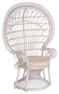 Πολυθρόνα Royal Peacock HM9342.02 Με Μαξιλάρι 114x72x150cm Rattan White