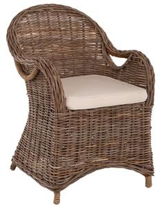 Πολυθρόνα Keyla HM9536 Με Μαξιλάρι 63x65x87cm Rattan Brown-Ecru