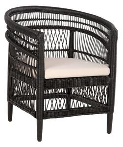 Πολυθρόνα Malawi HM9635.03 Με Μαξιλάρι 80x70x86cm Rattan Black