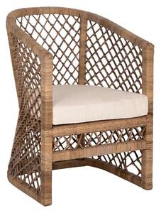 Πολυθρόνα Mpiko HM5990 Με Μαξιλάρι 64x68x87cm Rattan Natural-Ecru