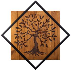 Διακοσμητικό Τοίχου Tree 899SKL2124 54x54cm Walnut-Black Wallity