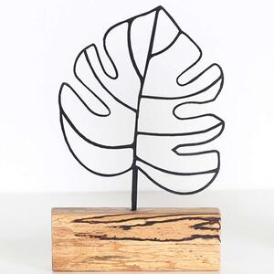 Διακοσμητικό Επιτραπέζιο Thin Leaf 533BSG1152 17x3,5x28cm Natural-Black Aberto Design