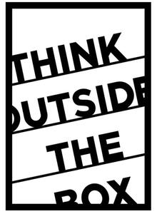 Διακοσμητικό Τοίχου Think Outside The Box 279ENZ1176 35x50cm Black Wallity