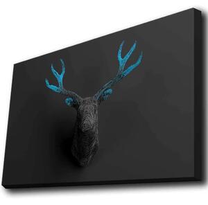 Πίνακας Καμβάς Με Φως Led 139LDG1126 70x45cm Black-Blue Wallity