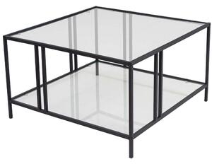 Τραπέζι Σαλονιού Uranus 706CLN1133 80x80x40cm Black-Clear