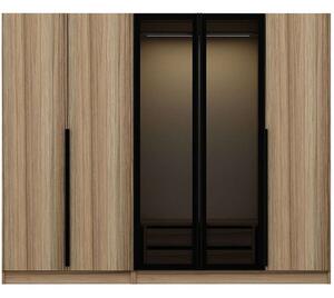 Ντουλάπα Πεντάφυλλη Kale Plus 506MNR2608 225x52x210cm Oak-Black