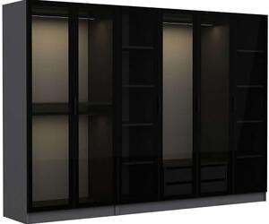 Ντουλάπα Εξάφυλλη Kale 506MNR2728 270x52x210cm Anthracite-Black