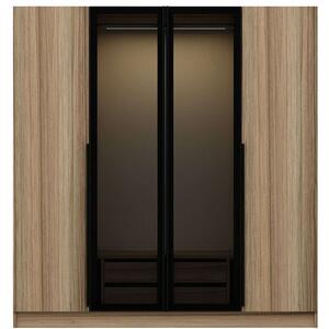 Ντουλάπα Τετράφυλλη Kale Plus 506MNR2496 180x52x210cm Oak-Black