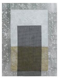 Πίνακας Σε Καμβά Abstract 015114 76x100xH3,5cm Grey-Silver-Gold