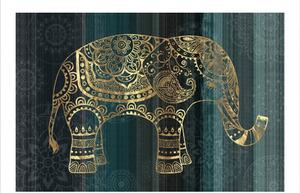 Πίνακας Σε Καμβά Elephant 014477 120x80xH3,5cm Grey-Gold